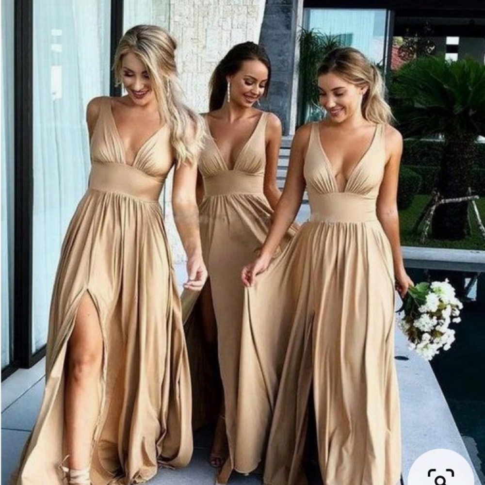 LanTing champagne bridesmaids gown. NEW WITH TAGS. Size Large